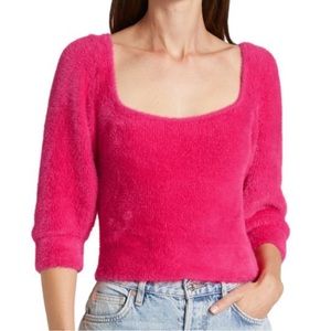 Free People Moonbeam Sweater Pink Three quarter sleeves Pullover Casual Tops NWT